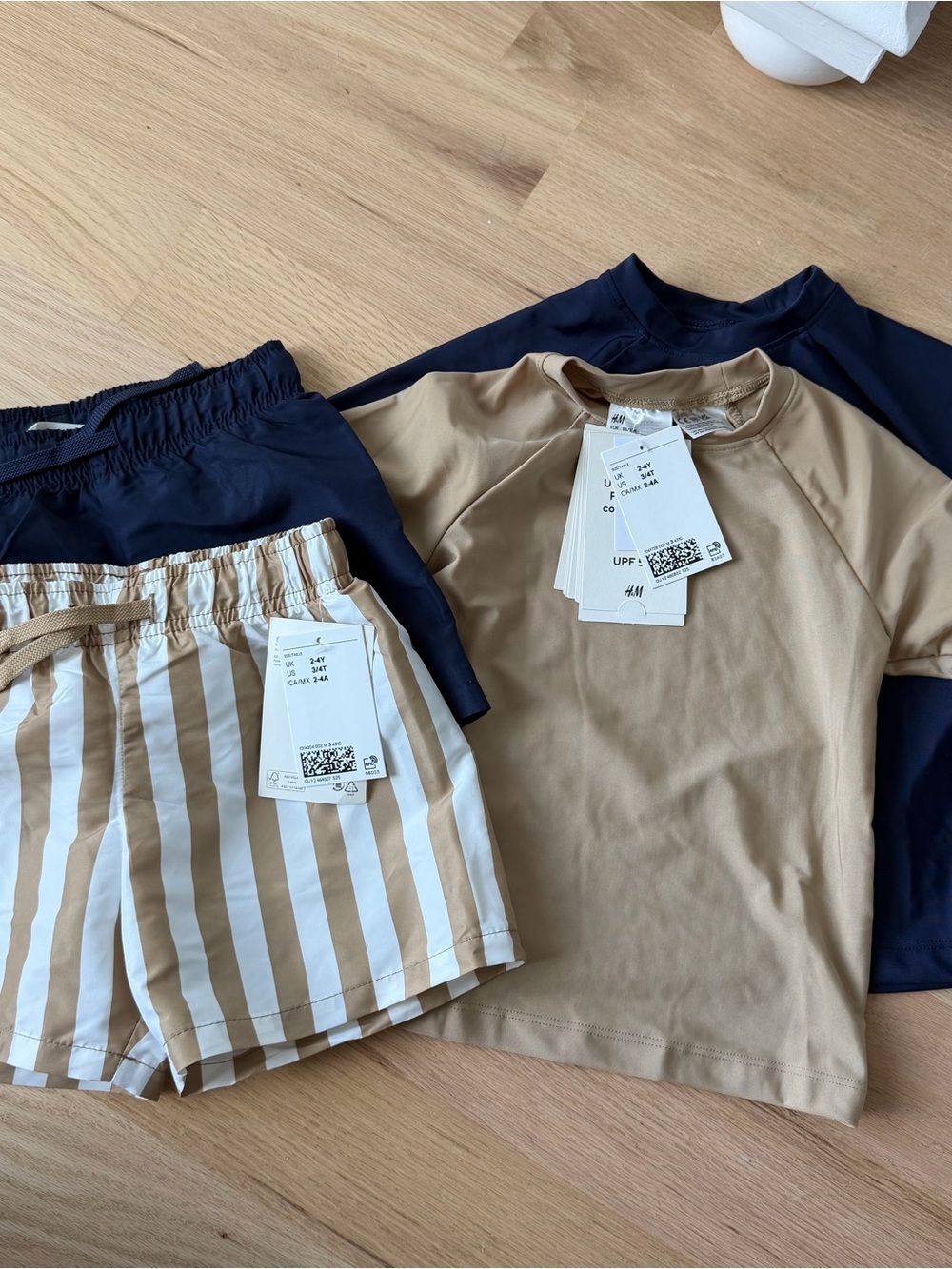 NWT!! H&M Kids Two-Piece Swim Set - Navy & Tan